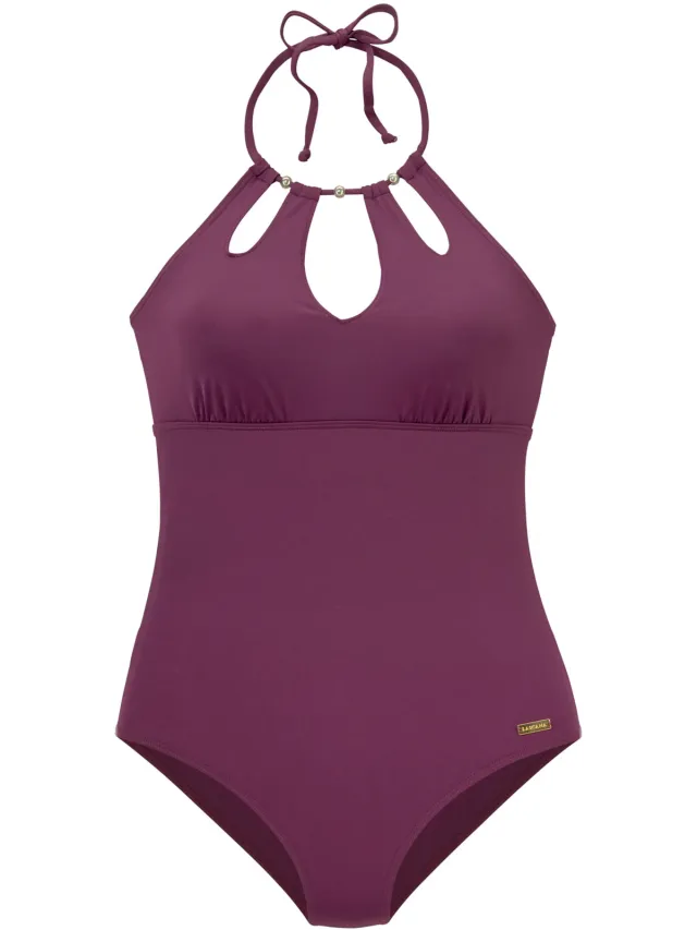 badpak bordeaux met cut-outs