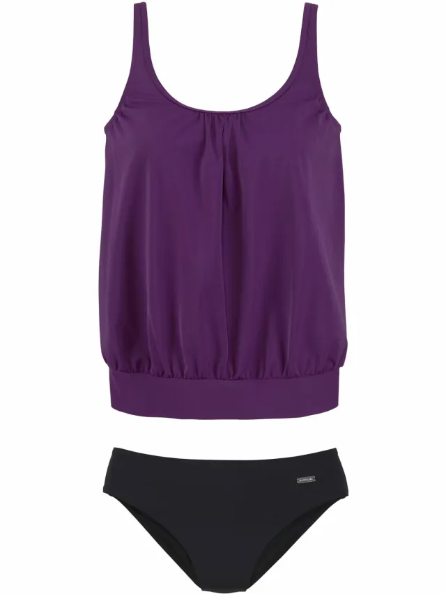 oversized tankini aubergine
