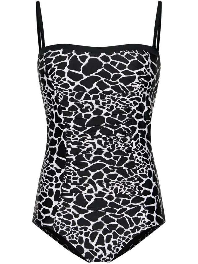 Pastunette Noir Safari - Bandeau Tankini - Zwart/Wit - Strapless
