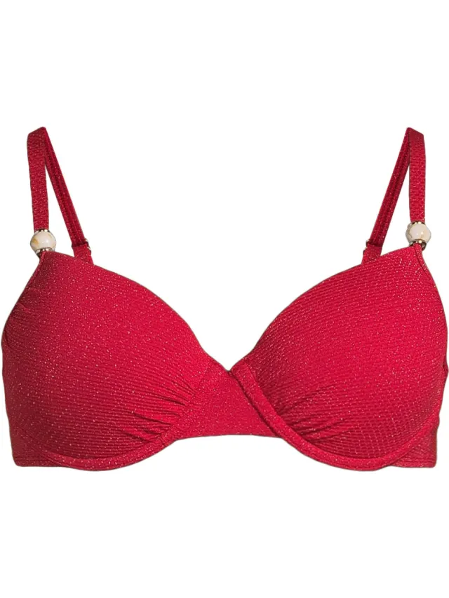 BEACHWAVE voorgevormde beugel bikinitop rood, foto 2