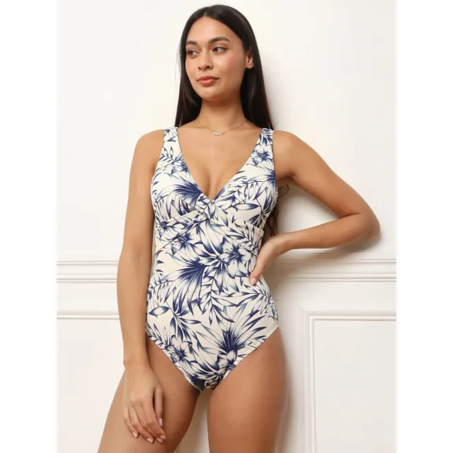La Modeuse badpak wit Blauw
