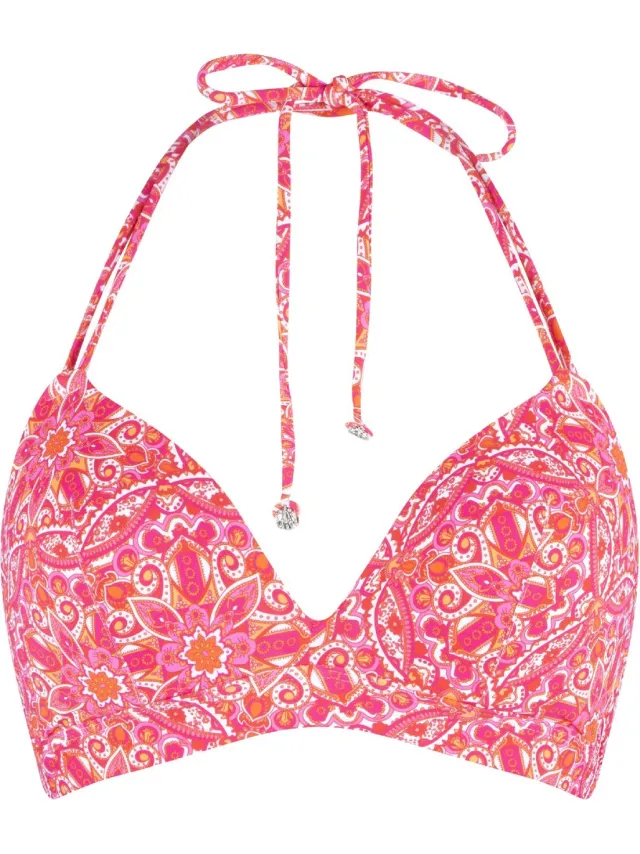 LingaDore Voorgevormde Triangel Bikini top Hot pink paisley