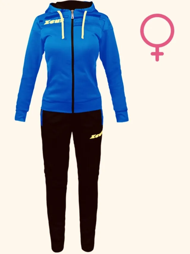 Proact Joggingpak/Relaxpak Zeus Tuta Sophia, maat XL*, Royal Blauw/Zwart/Groen Fluo