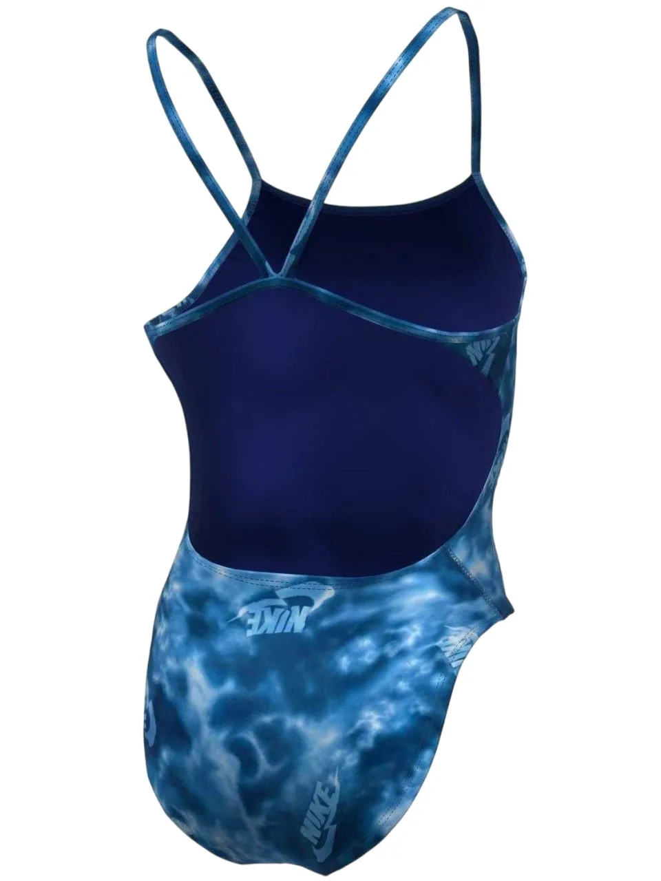Nike Tie-dye-zwempak met logo-uitsnijding voor dames (Blauw), foto 2