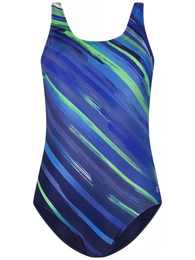 Ten Cate Soft Cup V-Neck Badpak dames blauw dessin