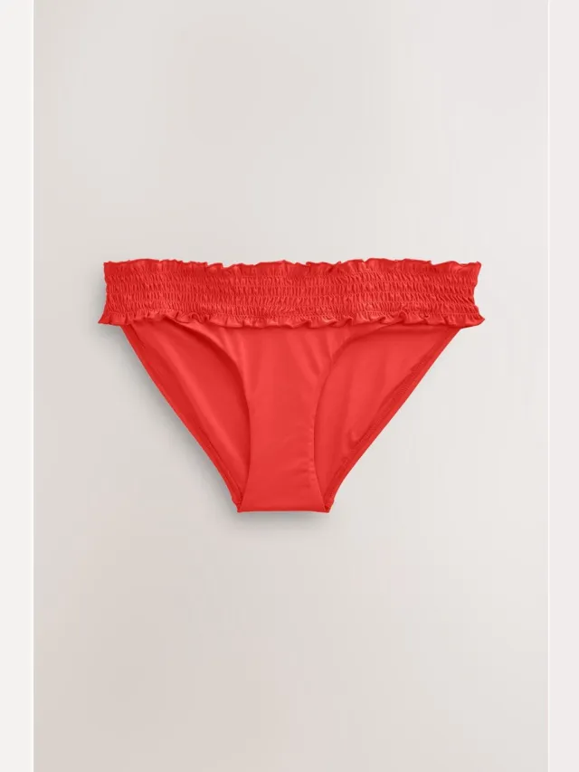 Next Dames - Gerimpelde bikinislip met hoge taille - Rood