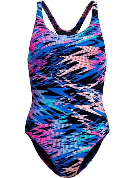 Speedo Hyperboom Print Medalist badpak blauw