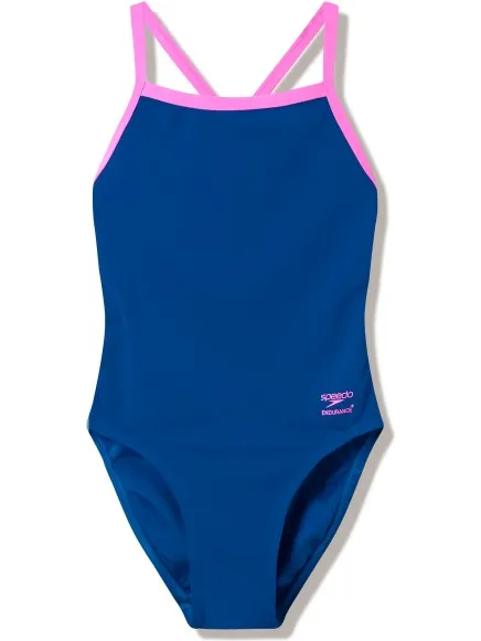Speedo Solid Turnback badpak blauw