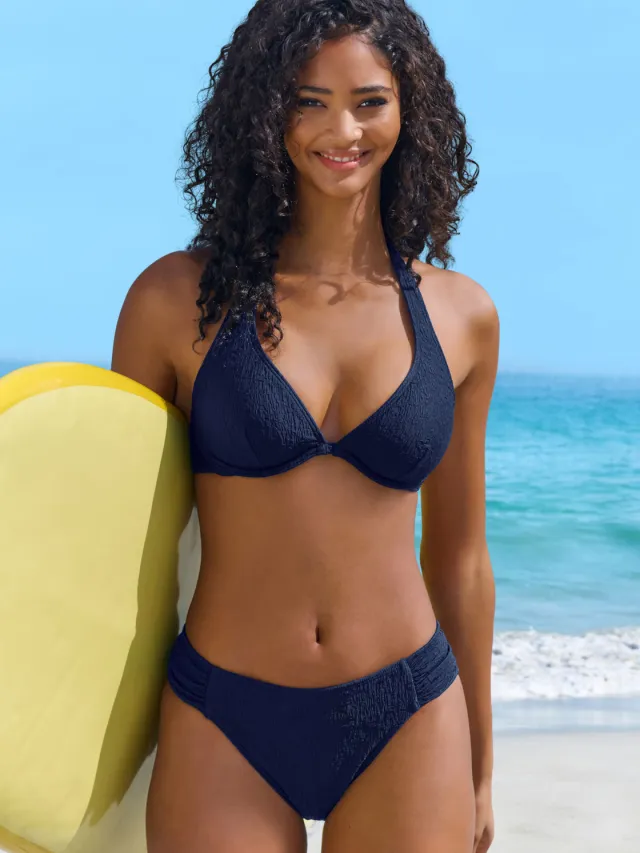 Beugelbikinitop marineblauw
