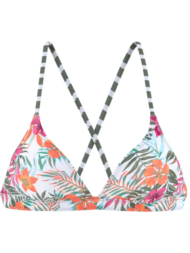 triangelbikinitop wit bloemenprint wit bedrukt