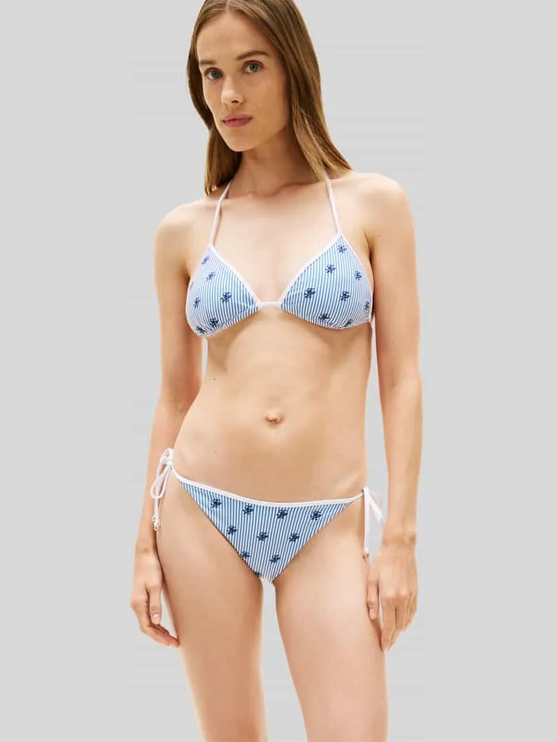 Tommy Hilfiger Bikinibroekje van seersucker met strikbandjes blauw, foto 3