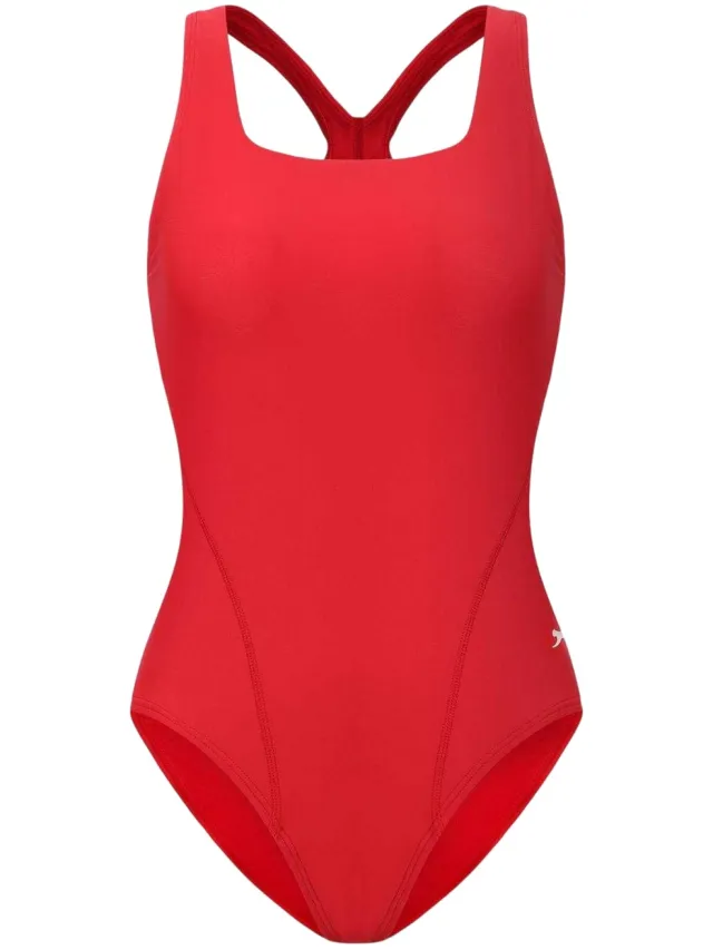 Slazenger Dames Vierkante Hals Badpak (Rood)