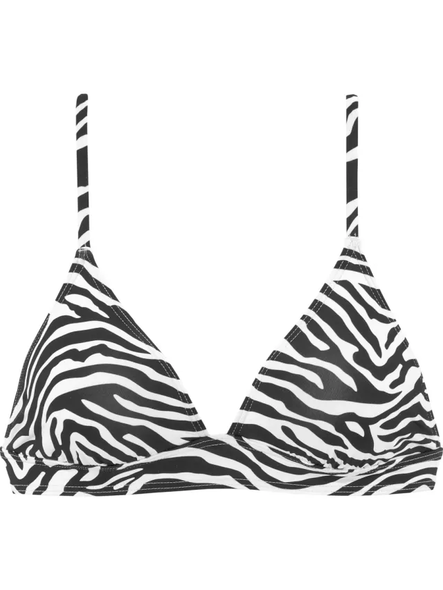 triangelbikinitop zwart wit zebraprint zwart/wit