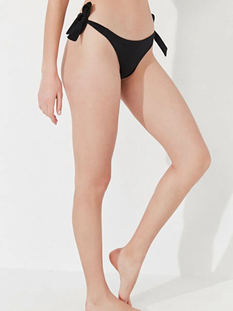 Penti Lage Taille Braziliaanse Bikini Bottoms Met Strikdetail zwart, foto 2