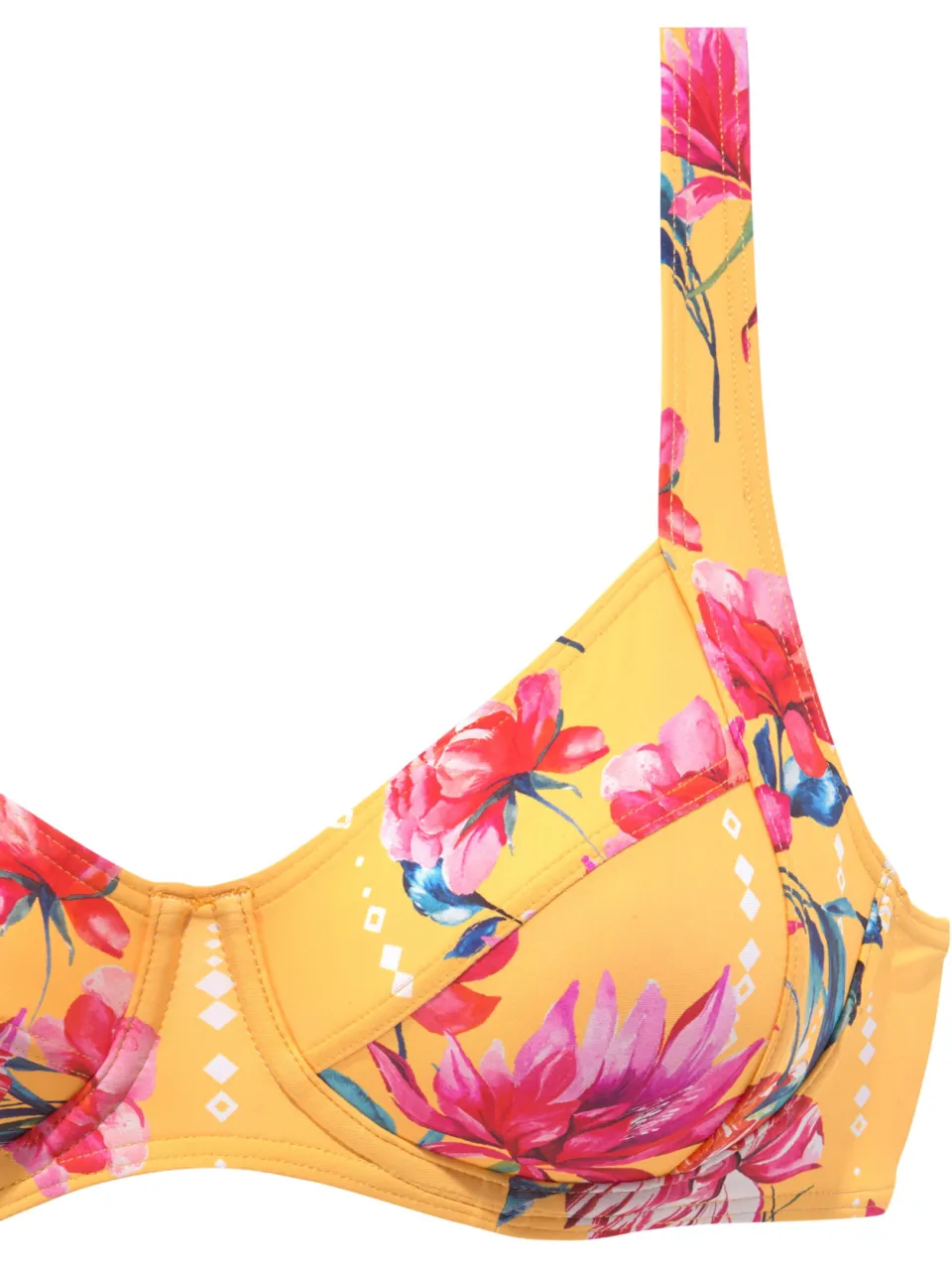 beugelbikinitop geel met bloemenprint, foto 3