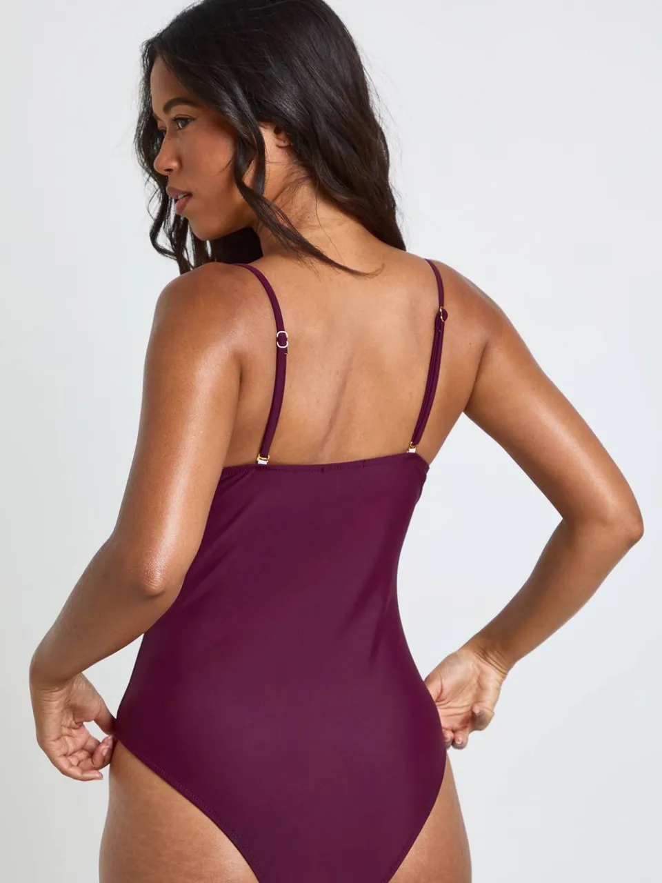 boohoo Dames Badpak Met Orchidee Detail En Cut-out violet, foto 2