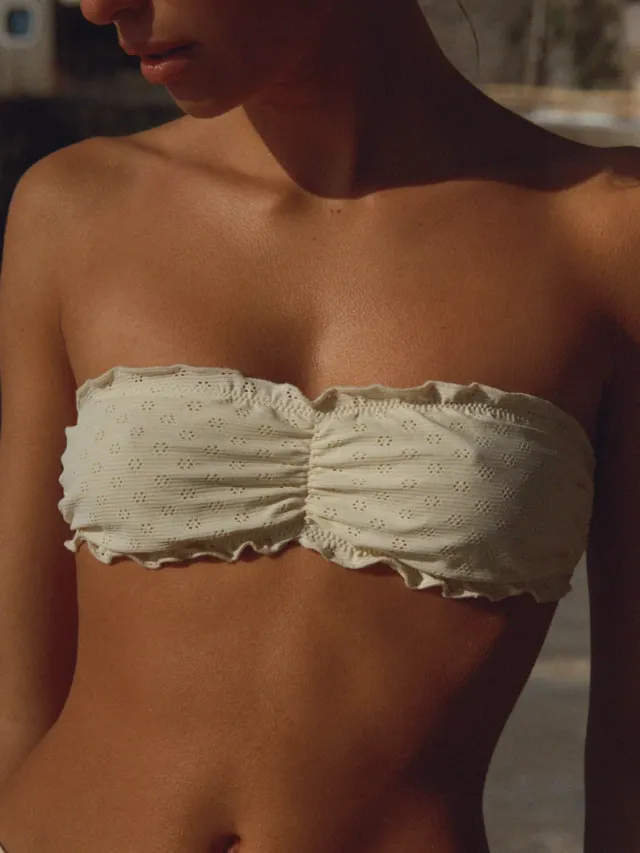 Nénés dames vegan Bikinitop Sally Bandeau Ecru Crème