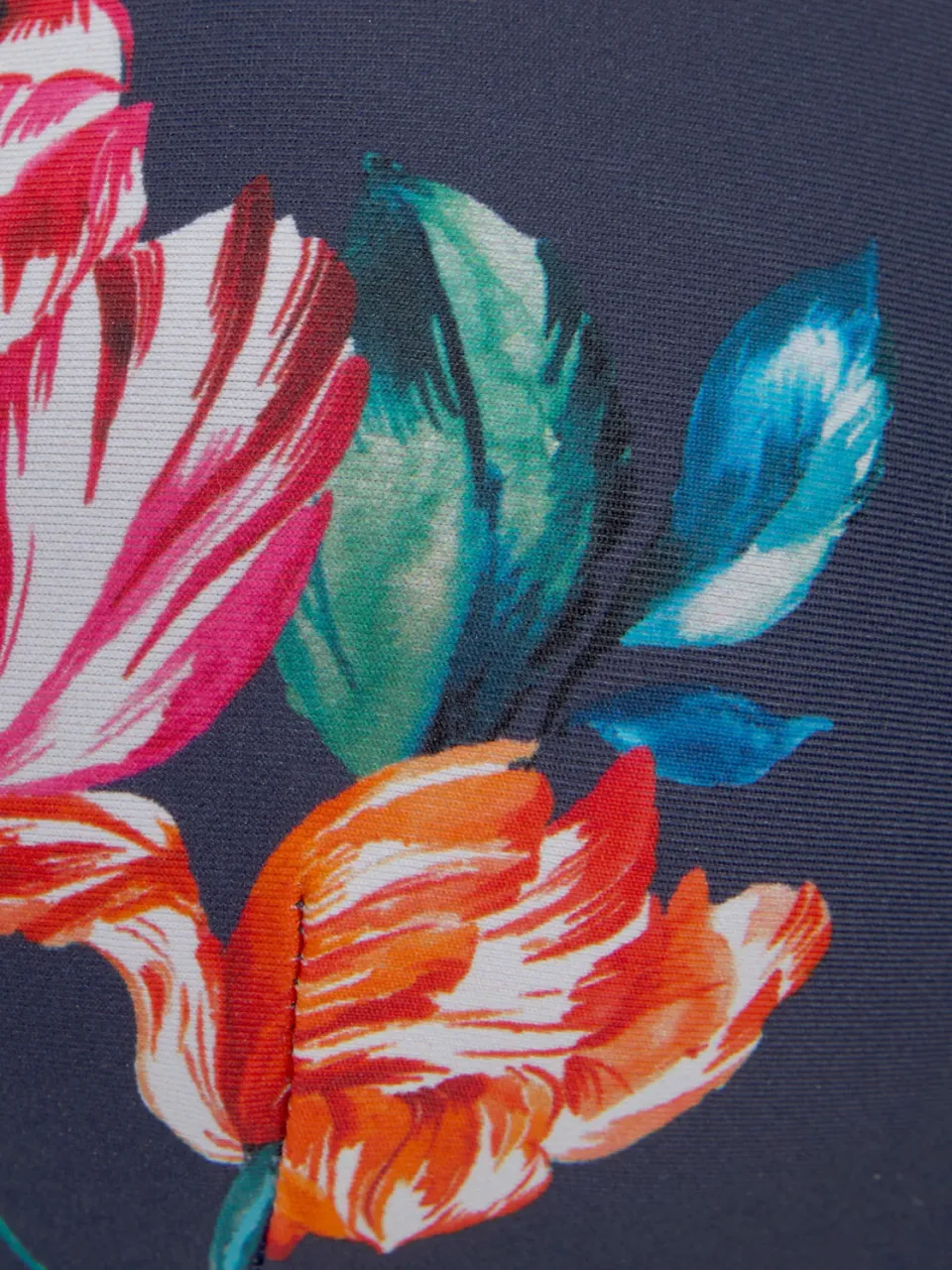 triangelbikinitop marineblauw met bloemenprint, foto 2