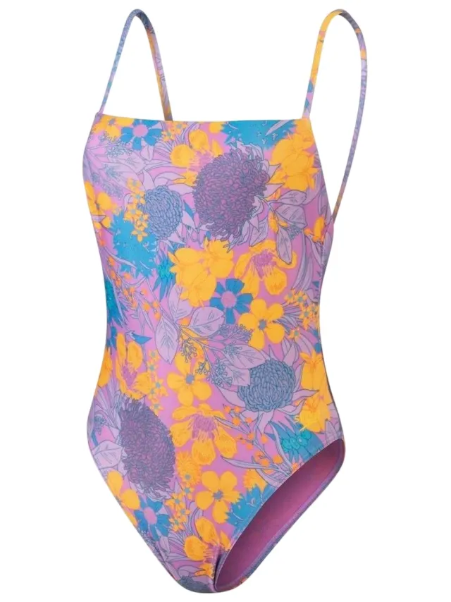 Speedo Eendelig badpak met bloemenpatroon voor dames (Paars/Geel), foto 2