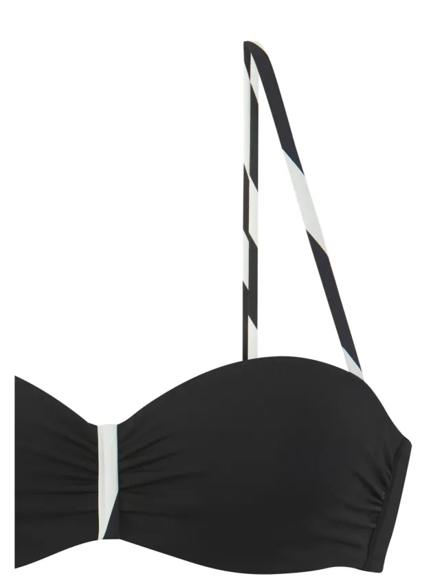 Bandeaubikini met beugel zwart