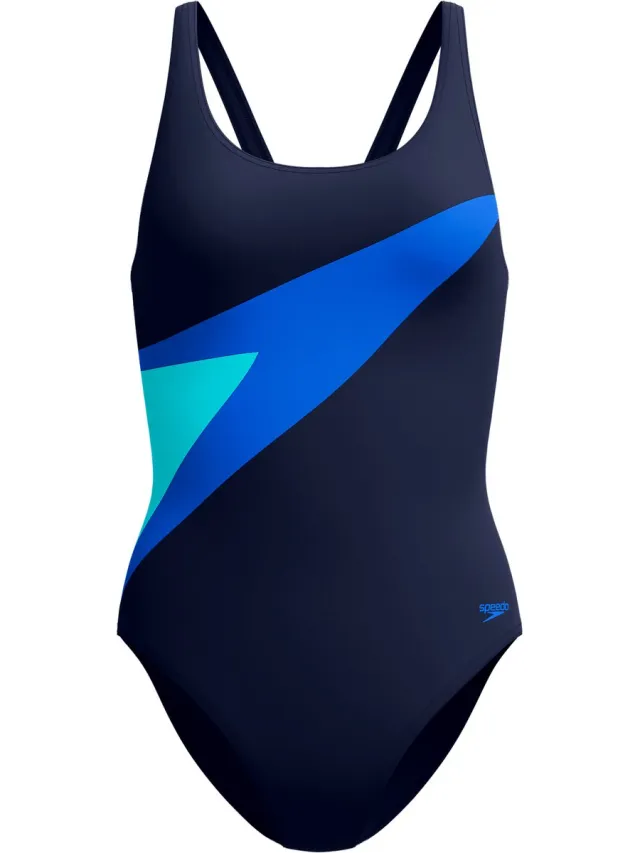 Speedo Hyperboom Maat 36 Butterfly Back Dames Sportbadpak - Kleurvast Badpak Dames - Chloorbestendig Zwempak Dames - Sportbadpak Dames met Vlinderrug - Marine/Navy