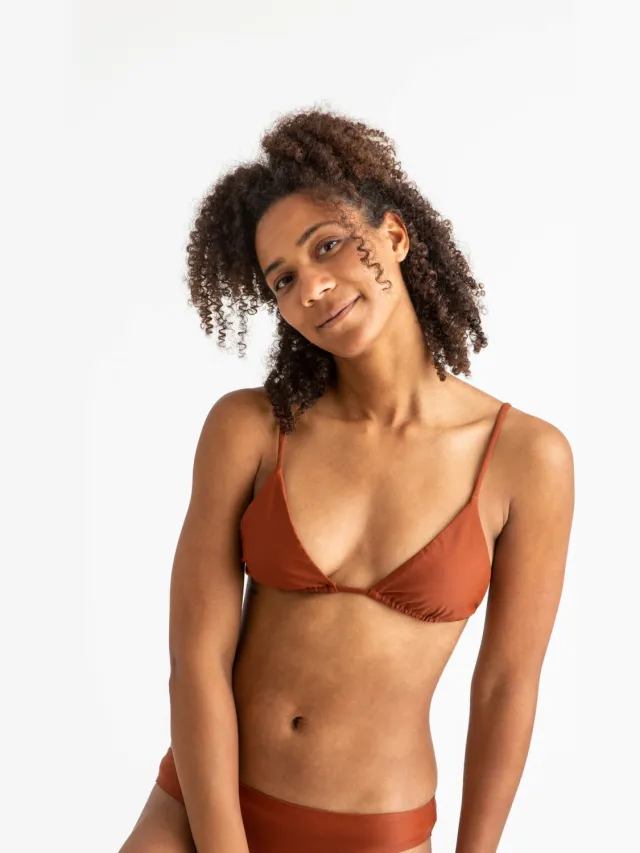 MATONA dames vegan Bikinitop Triangle Amber Donkeroranje