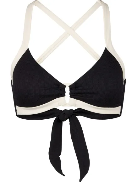 Seafolly Band Wave Fit Trim Front Bralette - Bikinitop, zwart