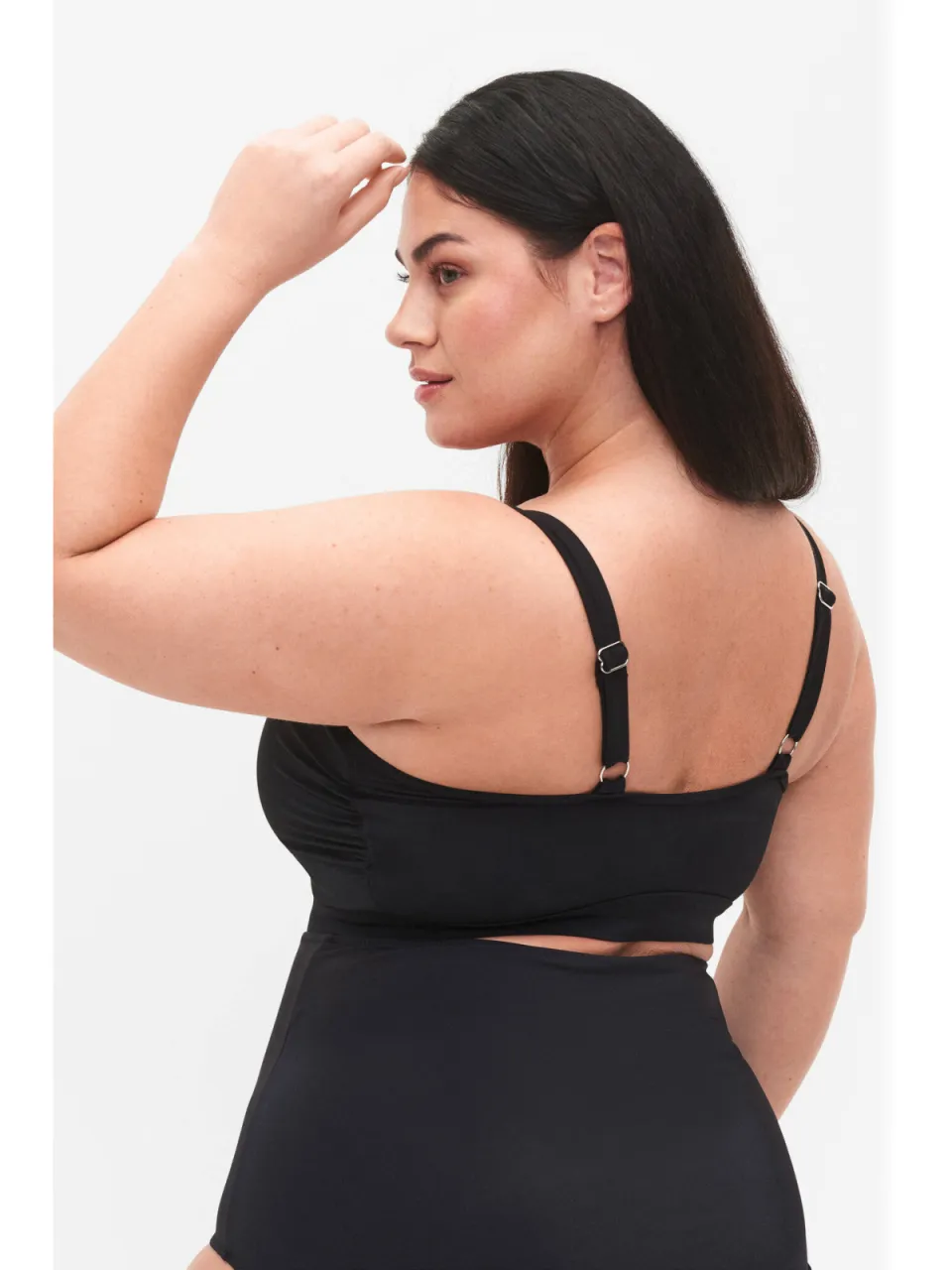 Zizzi voorgevormde crop bikinitop SKATRIN met ruches zwart, foto 5