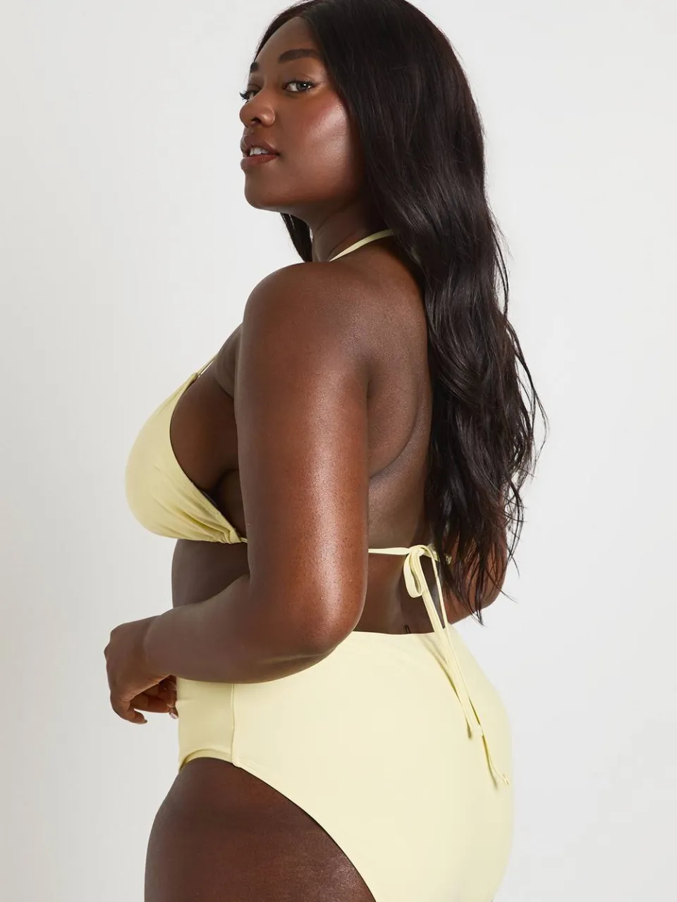 boohoo Dames Plus Essentials Hoge Taille Slip citroen, foto 3