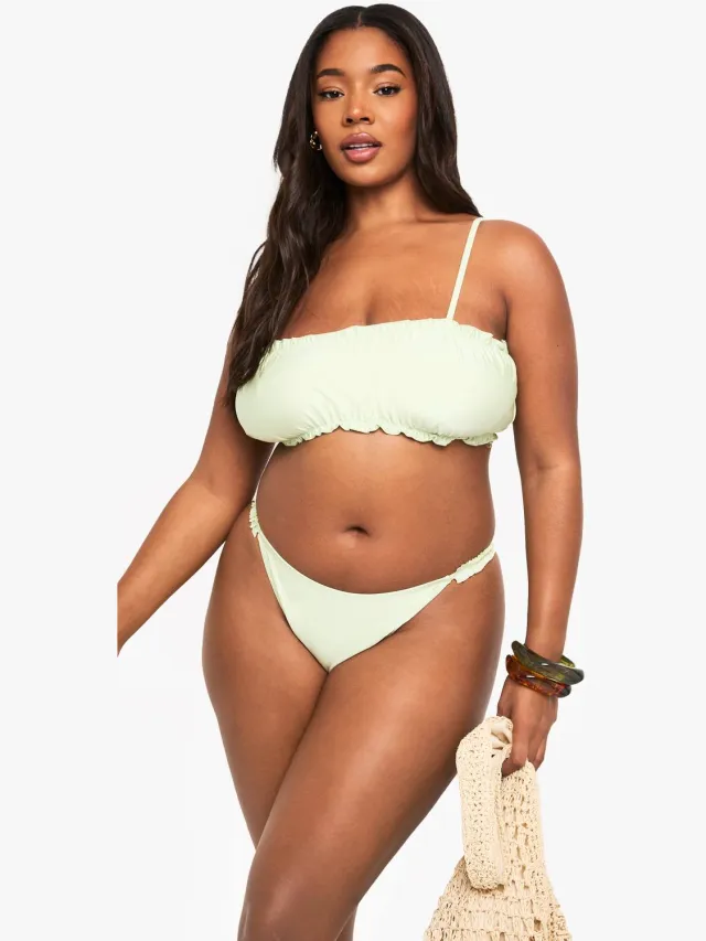 boohoo Dames Plus Ruffle Bikini Set verstandig, foto 2