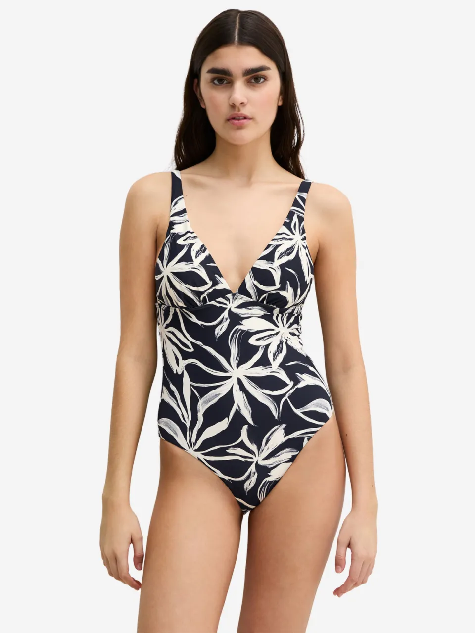 Marc O'Polo Vrouwen Badpak Abstract Floral Zwart
