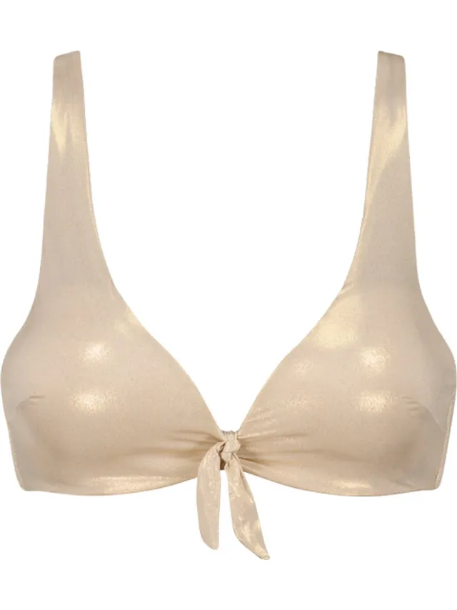Beachlife Gold Champagn Dames Bikinitopje Goud, Metallic