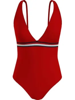 Tommy Hilfiger Plunge badpak rood