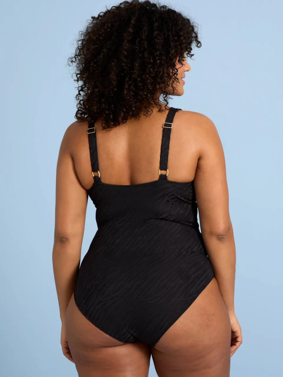 BEACHWAVE Curve corrigerend badpak met textuur zwart, foto 3
