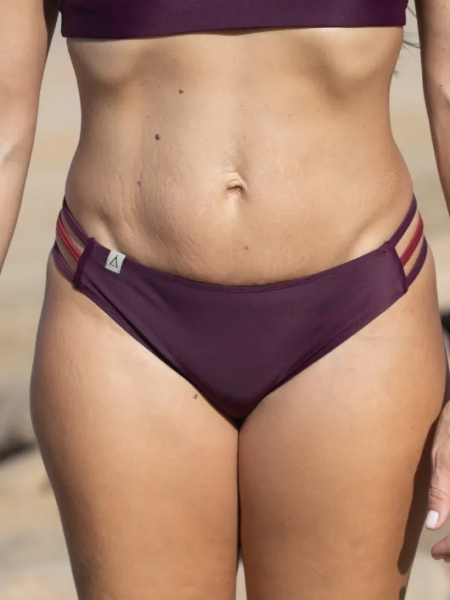 Inaska dames vegan Bikinibroekje Free Lage Taille Berry Donkerpaars