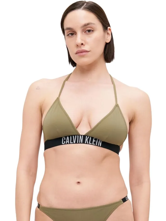 Calvin Klein Triangle RP Bikinitop dames Groen