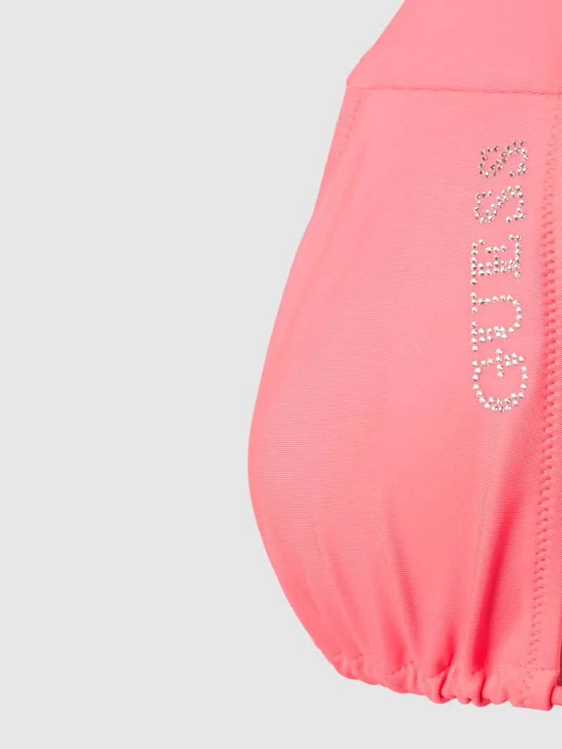 Guess Bikinitop met labelprint neon roze, foto 3