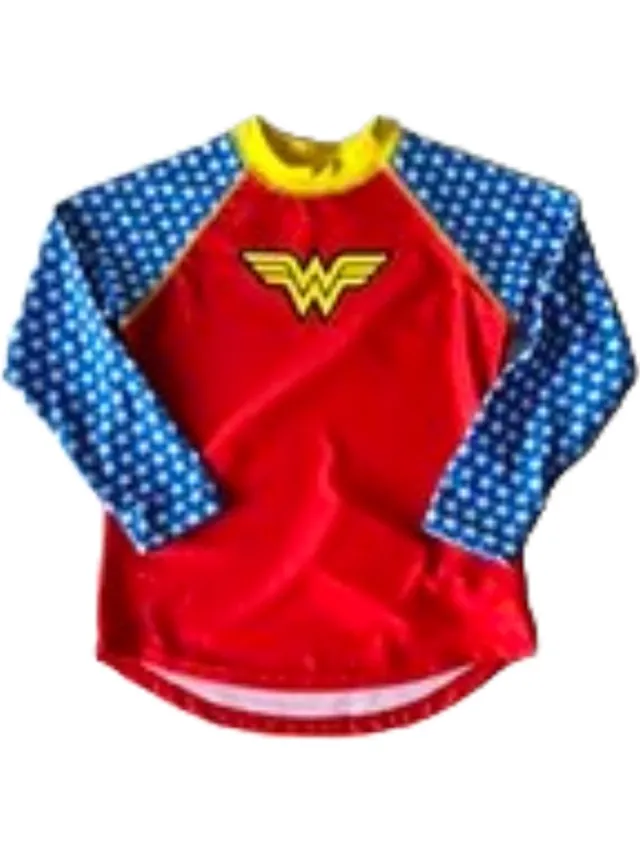 Zoggs zwemtshirt - wonderwoman - 4-5jaar - lange mouwen geel