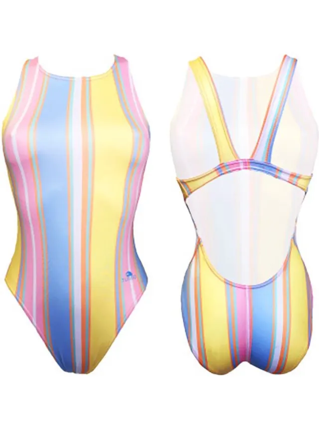 Turbo Pastel Stripes Zwemkleding Geel L Vrouw Yellow