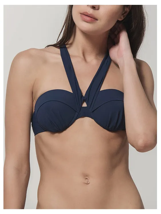 Luna Splendida Blue Sense voorgevormd bandeau bikinitopje blauw