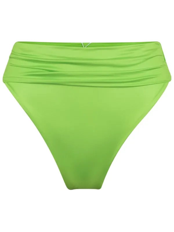 Seafolly Women's Soleil Roll Top High Rise Pant - Bikinibroekje, groen