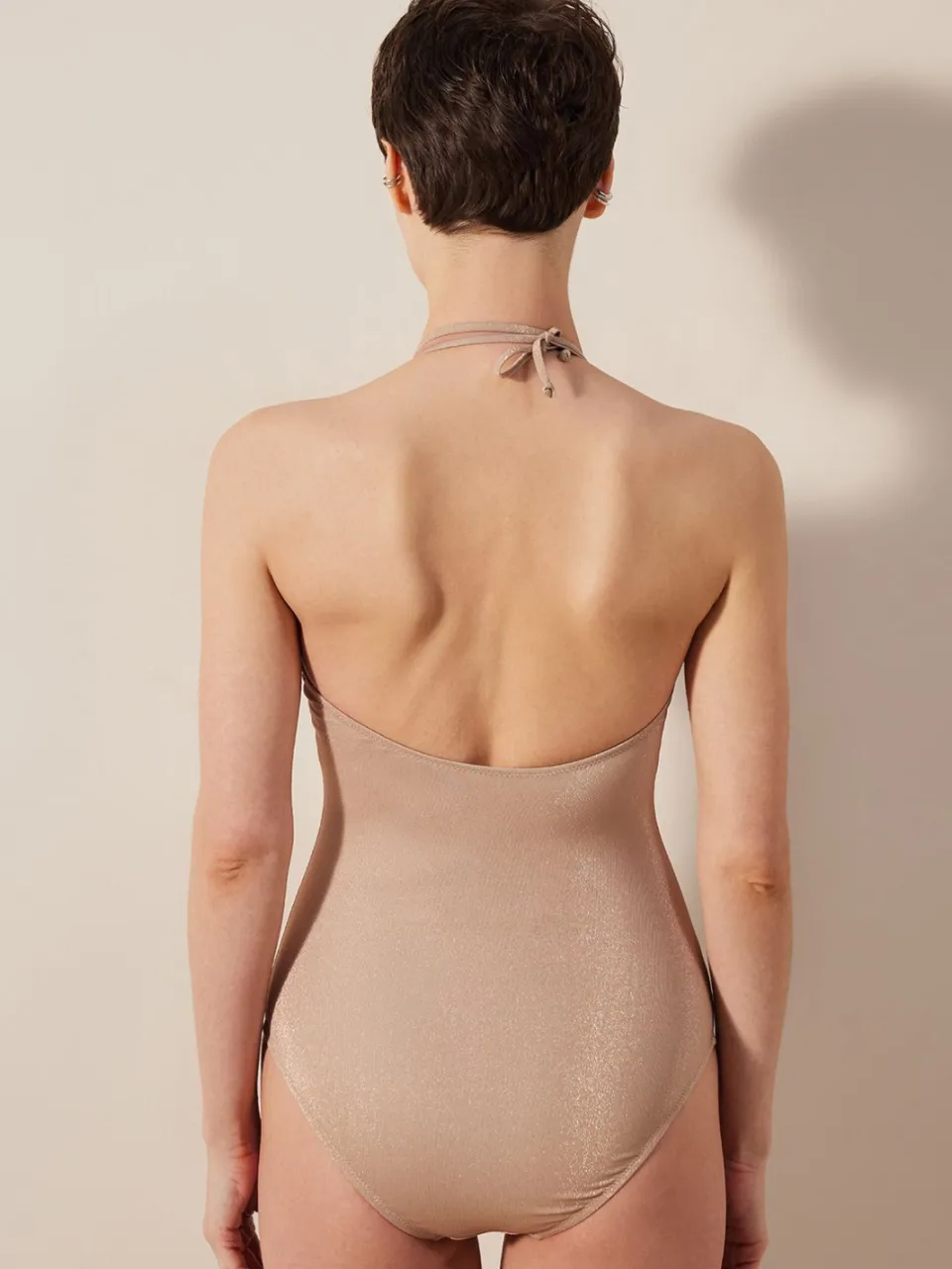 Penti Glitter Brei Halter Eengedeelte Zwempak beige, foto 2