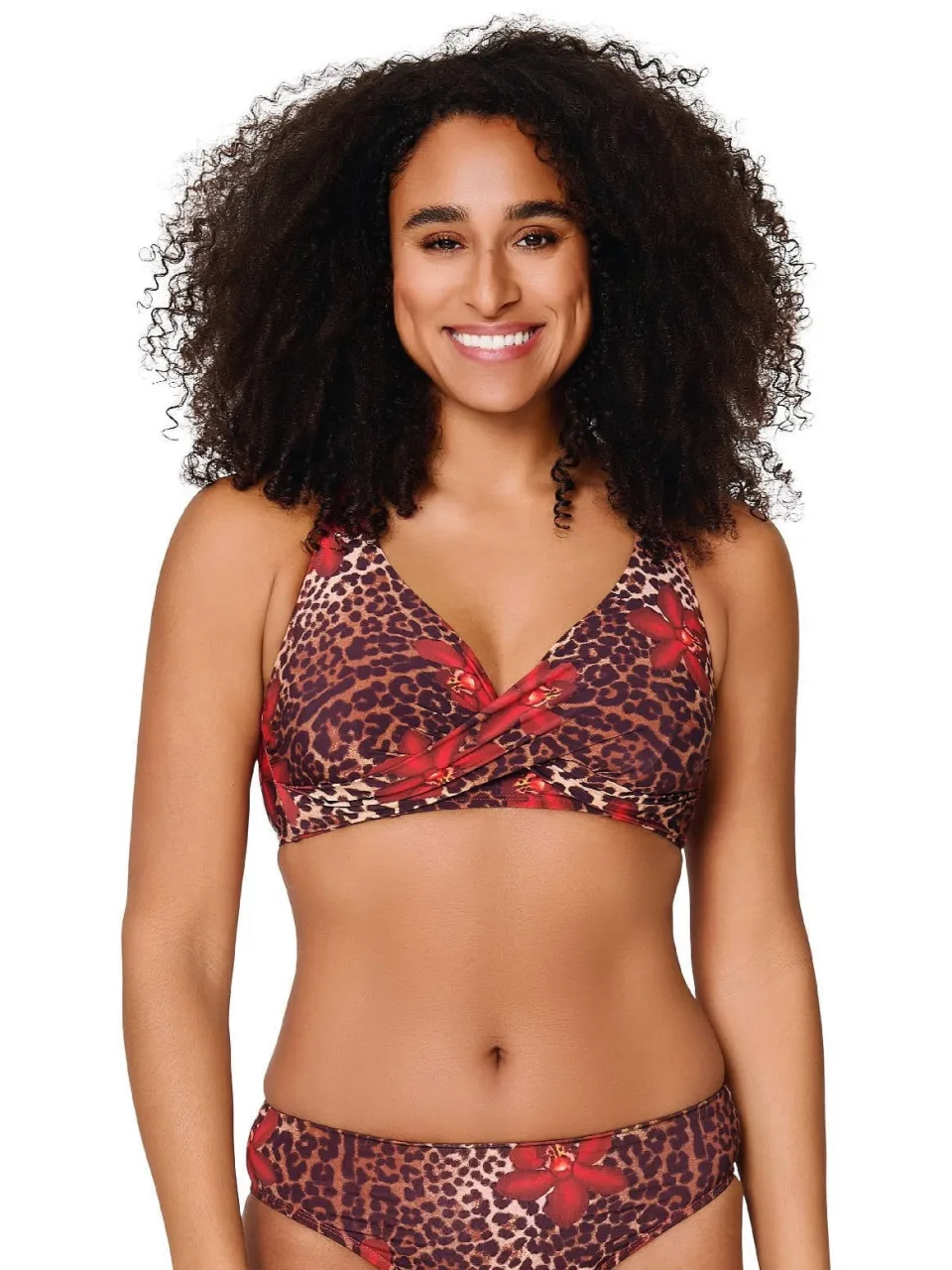 Lingadore niet-voorgevormde beugel bikinitop bruin/rood Veelkleurig