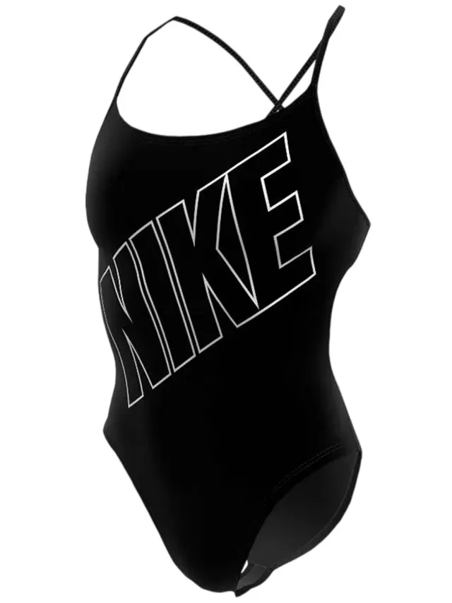 Nike Slanke eendelige badpak voor dames (Zwart)