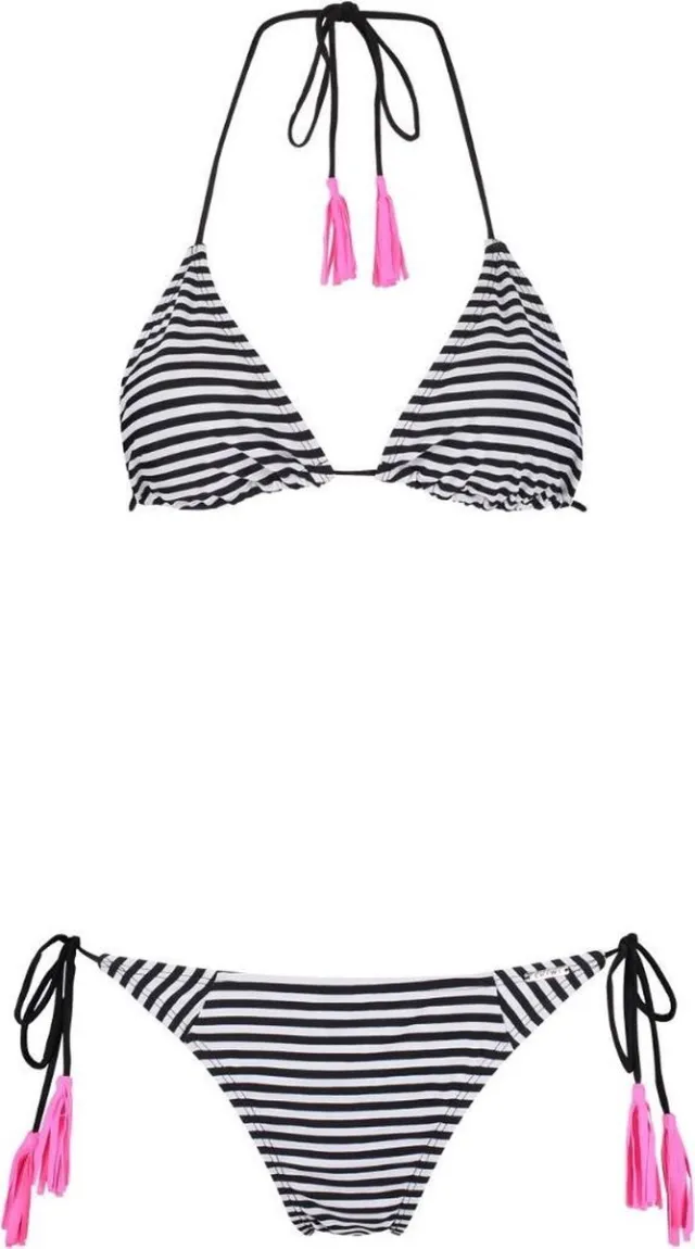 Shiwi bikini triangle simple stripe - black - 36 zwart