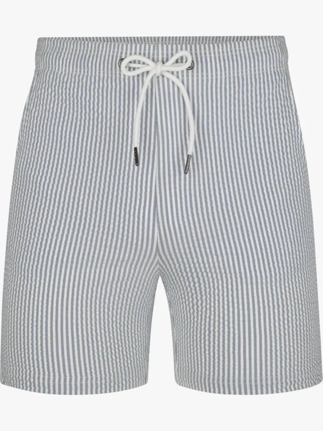 Profuomo zwemshorts grijs gestreept blauw