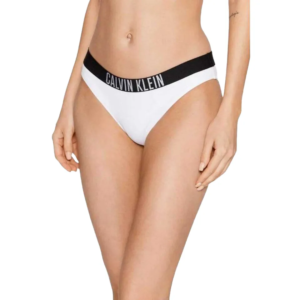 Calvin Klein Dames/Dames Effen Bikinibroekje met Contrast Tailleband (Wit)