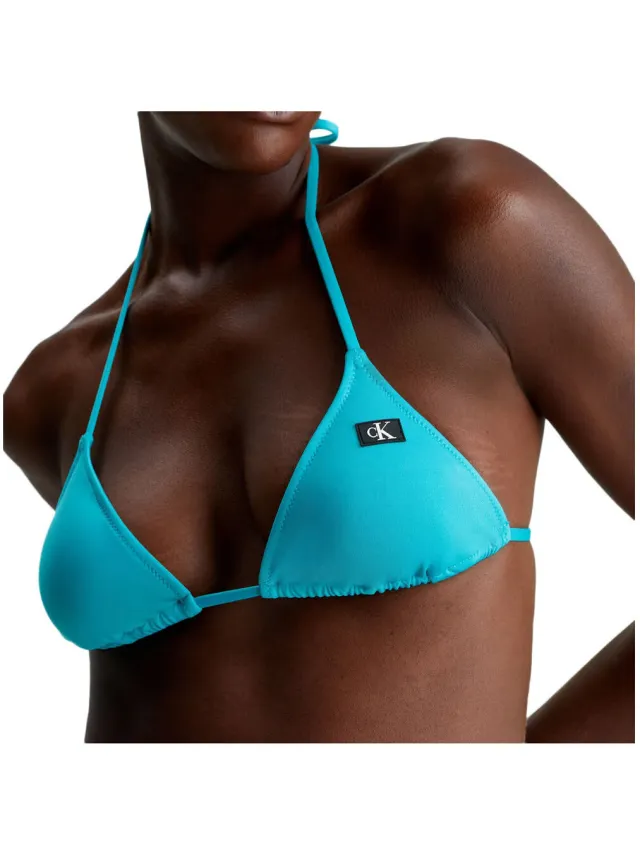 Calvin Klein Jeans bikinitop triangel turquoise Blauw