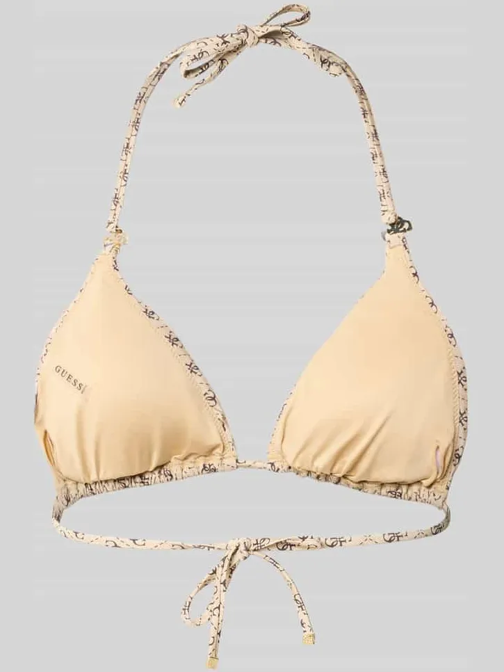 Guess Bikinitop met all-over logoprint beige, foto 2
