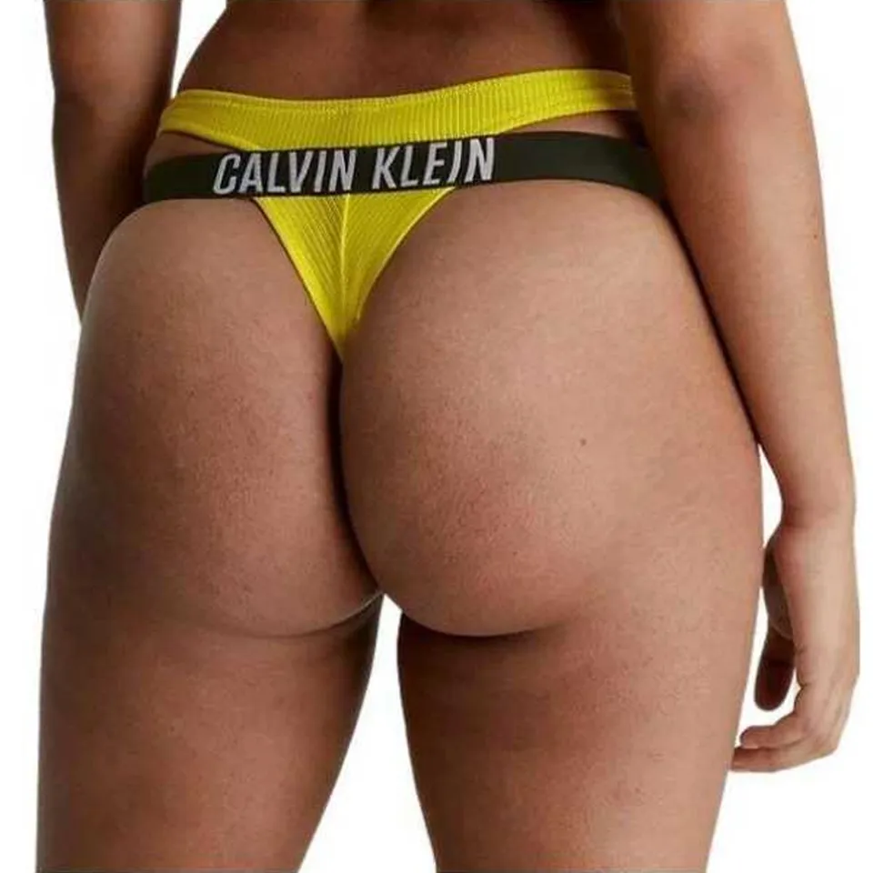 Calvin Klein Bikinibroekje met geribd detail voor dames/dames (Geel)